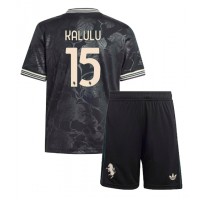 Stroje piłkarskie Juventus Pierre Kalulu #15 Koszulka Trzeciej dla dzieci 2025-26 Krótki Rękaw (+ szorty)